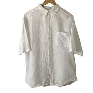 Turnbury European Fabric 100% Linen Mens Shirt White Sz XL Casual Coastal Resort - Picture 1 of 10