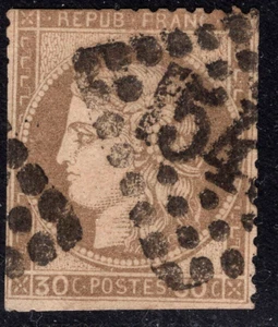 1870-73 FRANCE Ceres SC#62 used Gros noir 54?? VF - Picture 1 of 2