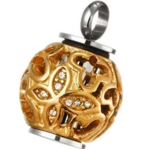 NEW Gold Silver Crystal  Urn Necklace Ashes Cremation Pendant Keepsake Memorial - Picture 1 of 3