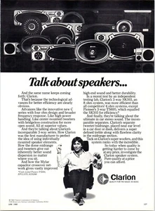 1980 Clarion Car Audio Stereo Speakers Vintage Print Ad Audiophile Wall Art 80s - Picture 1 of 2