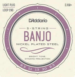D'Addario EJ60+ 5 corde banjo luce nichel 9,5-20 plus - Foto 1 di 16
