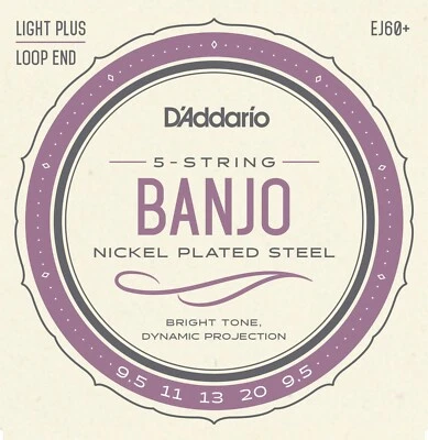 D'Addario EJ60+ 5 弦班卓琴弦镍灯 9.5-20 plus — 第 1/4 张图片