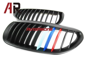 BMW Matte Black Front Kidney M Tri Color Grille For 04-10 E63 E64 645i 650i M6 - Bild 1 von 2