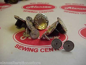 5 x 17mm REPLACEMENT SETS OF QUALITY SILVER JEAN STUD BUTTONS - Picture 1 of 1