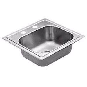 Moen G224562 Single Bowl 15" x 15" x 5" Drop-in Stainless Steel Bar Sink - NOB