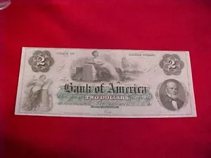 72b) 1860 $2 Bank Of America Rhode Island - UNC - Starts at $100.00/OBO - Picture 1 of 5
