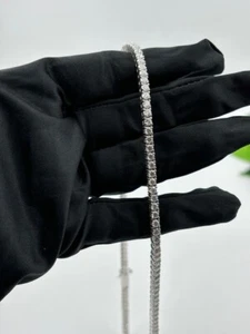 16.83 Ctw Real Moissanite Tennis Necklace GRA Crtificate Tennis Necklace Choker - Picture 1 of 9