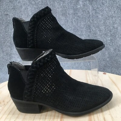 Earth Boots Mujer 8 Botines Tacones Informales Camfort Cuero Negro Cremallera Trasera Foto 1 de 4