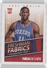 2014-15 NBA Hoops Freshman Fabrics Prime /25 Joel Embiid #8 Rookie RC