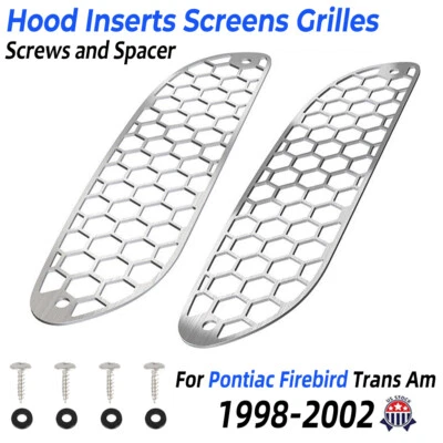 For 1998-2002 Pontiac Firebird Trans Am WS6 Air Hood Grille Inserts Scoops Vents Foto 1 de 4