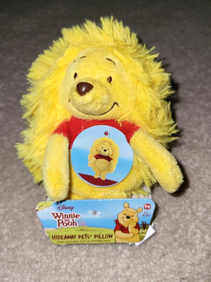 Disney Hideaway Pet Almohada Peluche Mini 5" Winnie The Pooh Foto 1 de 3