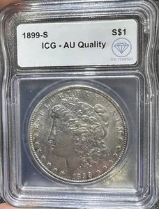 1899 S Morgan Silver Dollar ICG AU Quality IDC Verified - Picture 1 of 2