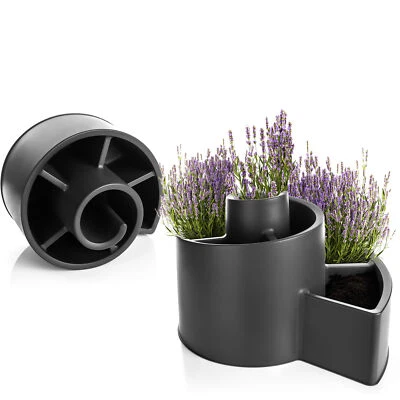 BIGDEAN Kräuterspirale Kräuterschnecke aus Kunststoff in Anthrazit BxH 55,5x34 cm