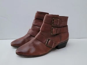 Gianni Bini braune Leder Reißverschluss Stiefeletten Größe 11 - Bild 1 von 9