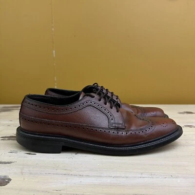 STAFFORD - Zapatos de vestir de cuero marrón punta de ala larga cañonera, para hombre 10,5 D Foto 1 de 4