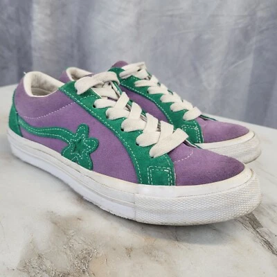 Tênis Converse X Golf Le Fleur baixo verde/roxo camurça feminino tamanho 7 - Imagem 1 de 4