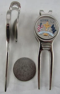 Golf Beltclip Divot Repair Tool Magnetic Ball Mark 2008 Ryder Cup Valhalla Shiny - Picture 1 of 3