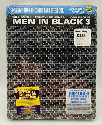 Men in Black 3 (Blu-ray & DVD) Best Buy Exclusive Steelbook, Brand New Sealed! - Imagem 1 de 2