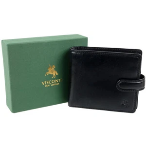 Mens Italian Leather Stylish RFID Tabbed Wallet by Visconti Tuscany Range - Picture 1 of 16