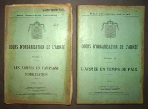 Ecole d'application d'artillerie COURS D'ORGANISATION DE L'ARMEE PAIX ET GUERRE - Imagen 1 de 2