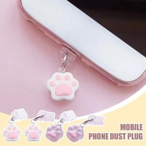 Mobile Phone Charging Port Cat Claw Dust Plug For Iphone Type-c Interface & O9U6 - Zdjęcie 1 z 16