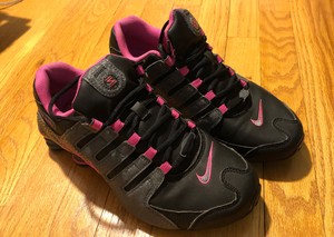 pink and black nike shox womens