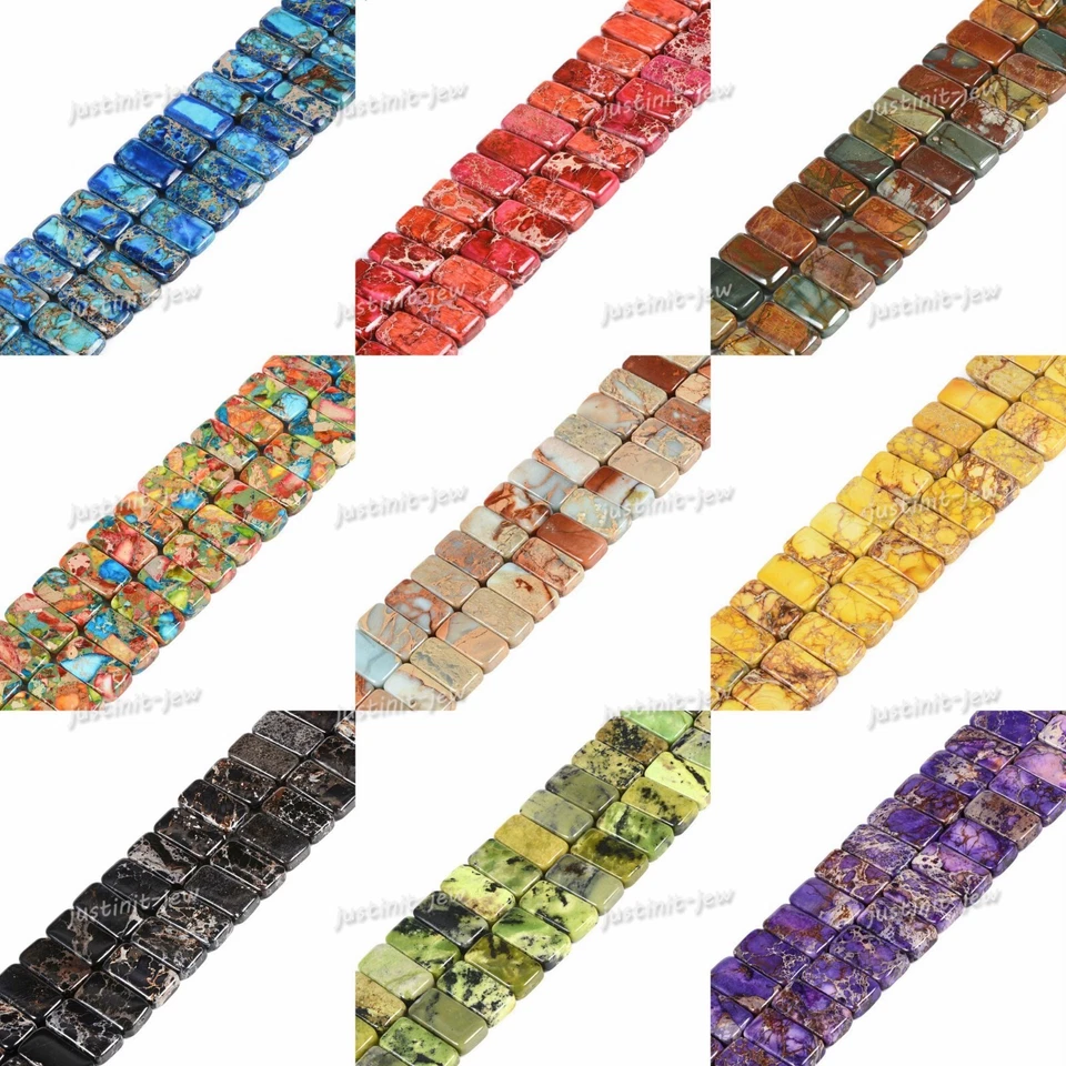 Cuentas sueltas rectangulares para correa de reloj pulsera 2 agujeros joyería plana kit hágalo usted mismo 8" Foto 1 de 1