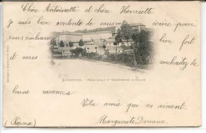 CP 54 Meurthe-et-Moselle - Longuyon - Pensionnat Ste-Chrétienne et Eglise - Picture 1 of 2