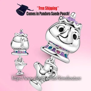 Authentic Beauty and the Beast Mrs. Potts and Chip 799015C01 Charm - Picture 1 of 1