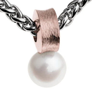 Ernstes Design Anhänger AN425 Edelstahl Perlen vergoldet Rotgold Zuchtperle - Bild 1 von 3