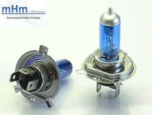 KIT LAMPADINA ALOGENA H4 12V 55W ottica xeno 6000K LAMPADINA per PEUGEOT H4 - Foto 1 di 2