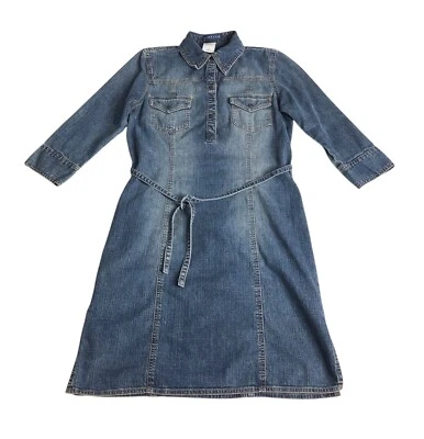 Vintage Old Navy Dress Womens 8 Denim Stretch Shirt Jumper Y2k Western Cottage - Image 1 of 4