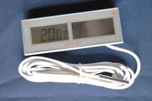 Solar Cell Panel Powered Digital Thermometer Air Liquid Wine Cooler Aquarium New - Picture 1 of 2