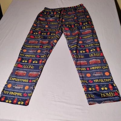 Рождественские флисовые пижамные брюки Aeropostale HOME ALONE размер L (32 дюйма x 29 дюймов фактические) - Изображение 1 из 4