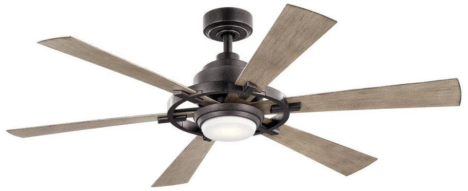 52" Kichler Gentry Lite Anvil Iron LED Damp Rated Fan with Remote - Image 1 of 1
