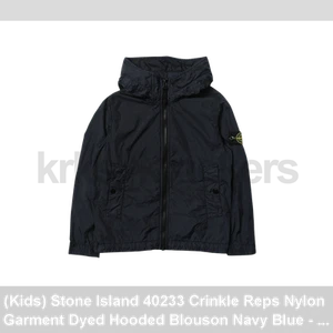 (Kids) Stone Island 40233 Crinkle Reps Nylon Garment Dyed Hooded Blouson Navy Bl - Picture 1 of 4