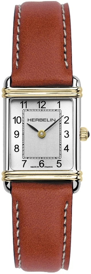 HERBELIN - ART DECO, Edelstahlgehäuse, Lederarmband, 17478/22B2, Damenuhr - Bild 1 von 1