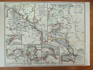 Frontverläufe des 1.Weltkriegs 1914-1918 +Farbige Landkarte+ Faksimile edition - Bild 1 von 1