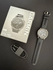 Garmin Epix Pro 1.85in Sapphire Titanium GPS Smartwatch Lightweight Black Mint - Photo 1 sur 3