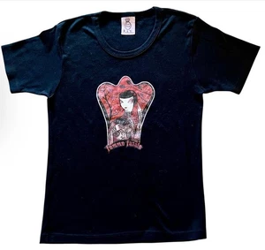 VTG 90s Y2k ~ Archaic Smile MISS ANNE THROPE T Shirt Black L LRG~ Goth PUNK Emo - Picture 1 of 5