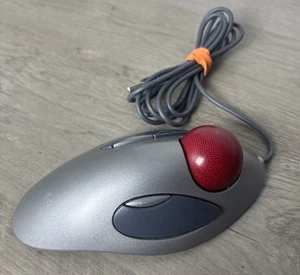Logitech T-BC21 Trackman Marble Trackball Mouse USB Gray/Red Ball 🐁 - Picture 1 of 7