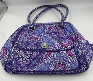 Vera Bradley Purple Passion Bowler Bag Medium 15" x 11" w/Rope Style Handles - Picture 1 of 14