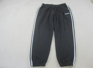 Adidas Sweatpants Mens XL Black Cuffed Joggers 3-Stripes Elastic Waist Fleece - Picture 1 of 11