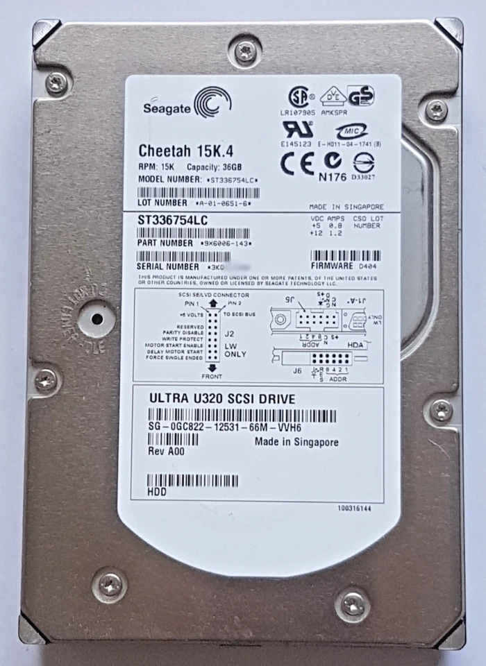 36 GB Seagate Cheetah 15K.4 ST336754LC Ultra320 SCSI 80pin HDD 3.5 " Hard Drive - Image 1 of 1