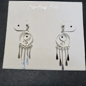 Sterling silver dangly earrings - Picture 1 of 7