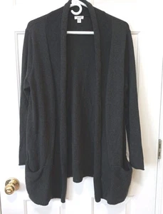 Cardigan PURE JILL taglia M donna grigio aperto davanti lungo cotone cashmere casual - Foto 1 di 5