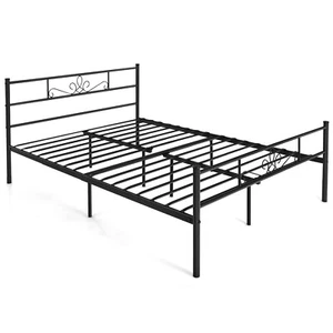 Queen Metal Platform Bed Frame with Headboard and Footboard No Box Spring Needed - Picture 1 of 9