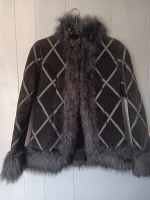 Steve Madden Mujer XS Abrigo Chaqueta Cuero Genuino Prendas exteriores Piel - Foto 1 de 3