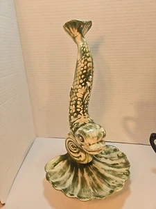 Vintage Large Heavy Pink Ceramic Dragon Fish Dolphin Wall Hanging Soap Dish more - Picture 1 of 10