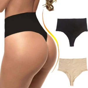 Womens Thong Tummy Control Shapewear Every-Day Hi-Waist G-String Underwear Breif - Picture 1 of 14